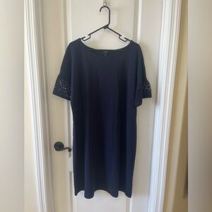 Talbots Navy 2XL Petite Sheath Midi Dress